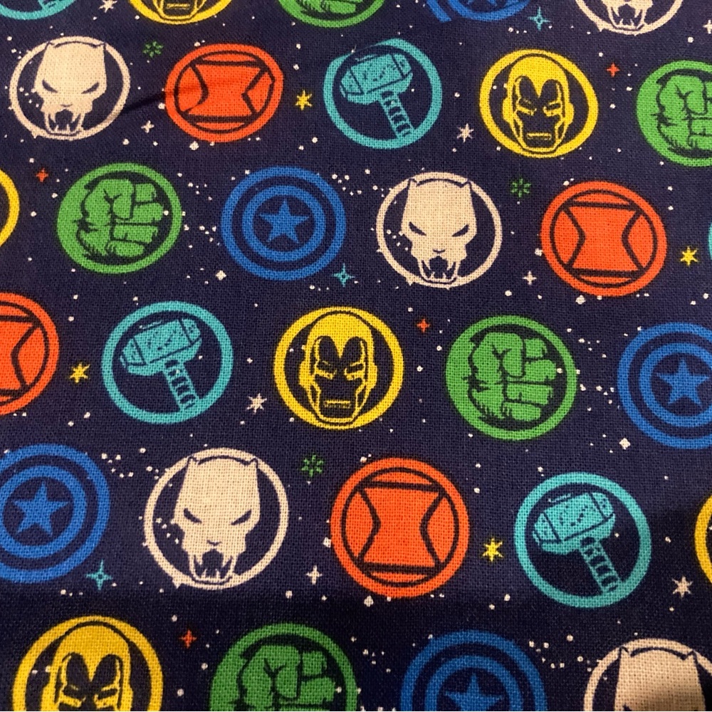 NEW Marvel Celestial Logos fabric Captain America Thor Hulk BOLT 44" x 5.8 Yds